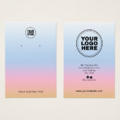 Farbige Pastell Ombre Moderne Earring Display Card (Vorne & Hinten)
