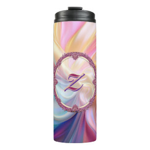 Farbige Pastell-Seide mit fantasievoller Umrandung Thermosbecher