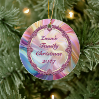 Farbige Pastell-Seiden-Randverzierung personalisie Keramik Ornament