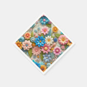 Farbige Pastell Spring 3D Filz Floral Art Paper Serviette (Ecke)