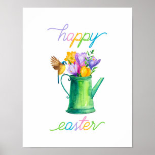 Farbige Pastell Wasserfarbe glücklich Ostern Poster