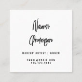 Farbige Pastelle + Moderne Kalligraphie Quadratische Visitenkarte (Rückseite)