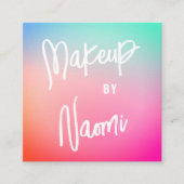 Farbige Pastelle + Moderne Kalligraphie Quadratische Visitenkarte (Vorderseite)