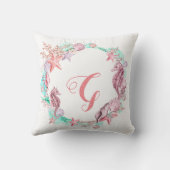 Farbige Pastelle unter der Meeresmonogramm Kissen (Rückseite)