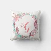 Farbige Pastelle unter der Meeresmonogramm Kissen (Vorderseite)