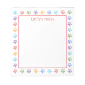 Farbige Pastellfarben, Druck und Text Notizblock (Vorderseite)