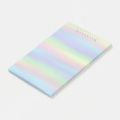 Farbige Pastellfarben individuelle Name Post-it Klebezettel (angewinkelt)