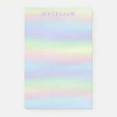 Farbige Pastellfarben individuelle Name Post-it Klebezettel (Vorderseite)