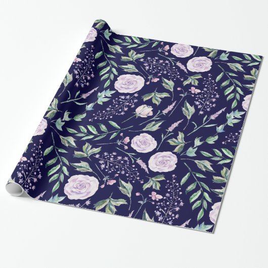 Farbige pastellfarbene Blume Märchen Muster 2 Geschenkpapier (Ungerollt)