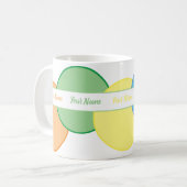 Farbige pastellfarbene Frühlingsringe mit Ihrem Na Kaffeetasse (Vorderseite Links)