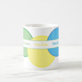 Farbige pastellfarbene Frühlingsringe mit Ihrem Na Kaffeetasse (Mittel)