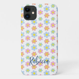 Farbige pastellfarbene Hippie-Blume aus 70er Case-Mate iPhone Hülle