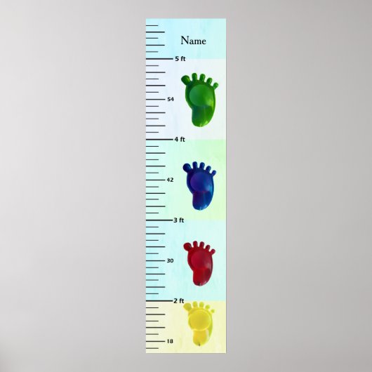 Farbige, pastellfarbene Wachstumsdiagramme für Füß Poster (Vorne)