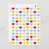 Farbige Pastellherzen Postkarte (Vorne/Hinten)