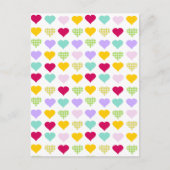 Farbige Pastellherzen Postkarte (Vorderseite)