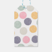 farbige Pastellpolka-Dot-Babydusche Geschenkanhänger (Rückseite)