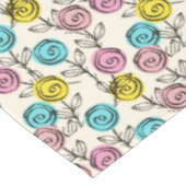 Farbige Pastellrosen Tischdecke (Schrägansicht)