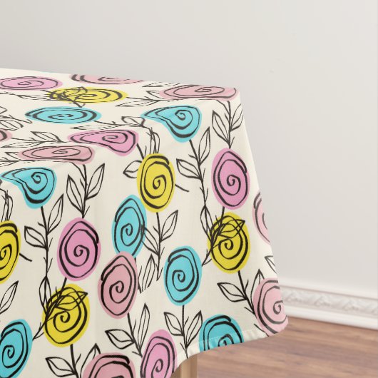 Farbige Pastellrosen Tischdecke (Beispiel)
