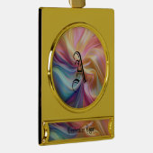 Farbige Pastellseide Banner-Ornament Gold (Rechts)