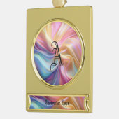 Farbige Pastellseide Banner-Ornament Gold (Links)