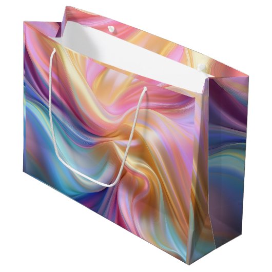Farbige Pastellseide Große Geschenktüte (Vorderseite Schrägansicht)