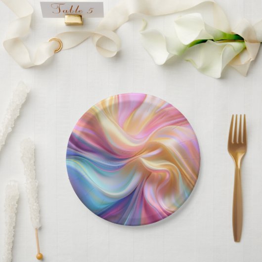 Farbige Pastellseide Pappteller (Hochzeit)