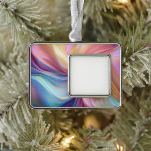 Farbige Pastellseide Rahmen-Ornament Silber