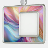 Farbige Pastellseide Rahmen-Ornament Silber (Links)