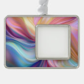 Farbige Pastellseide Rahmen-Ornament Silber (Vorderseite)