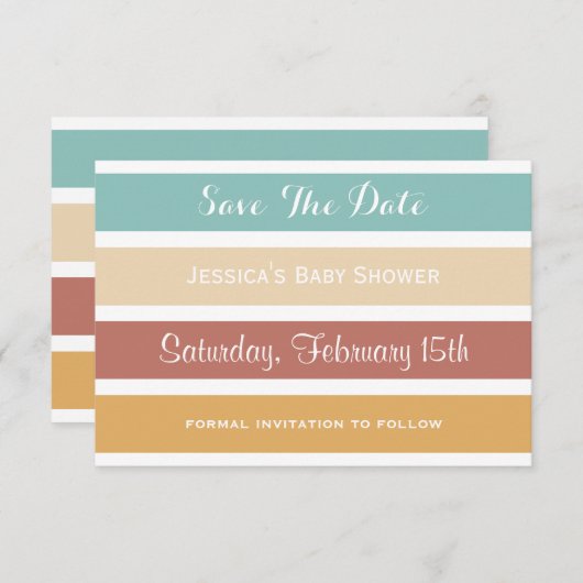 Farbige Pastellstreifen Save the Date (Vorne/Hinten)
