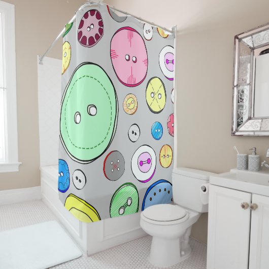 Farbige Pasteltasten Duschvorhang (Beispiel)
