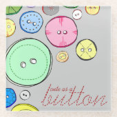 Farbige Pasteltasten Glasuntersetzer (Vorderseite)