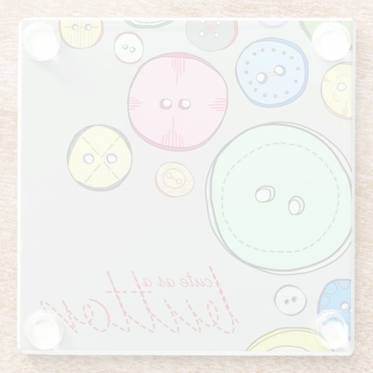 Farbige Pasteltasten Glasuntersetzer (Rückseite)