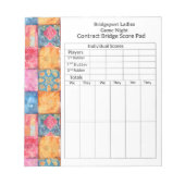 Farbige Patchwork-Brücke-Punktestand Notizblock (Vorderseite)