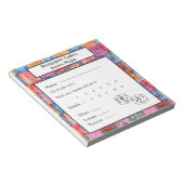 Farbige Patchwork-Druck Bunco-Nacht Notizblock (angewinkelt)