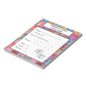 Farbige Patchwork-Druck Bunco-Nacht Notizblock (Rotiert)