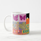 Farbige Patchwork GERAHMT Vintag Kaffeetasse (Links)