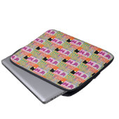 Farbige Patchwork GERAHMT Vintag Laptopschutzhülle (Vorne Knopf)