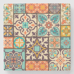 Farbige Patchwork-Islam-Motive Kachel Steinuntersetzer