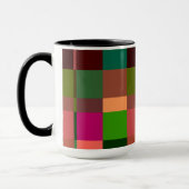 Farbige Patchwork-Karogitter-Muster-Tasse Tasse (Links)