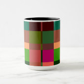Farbige Patchwork-Karogitter-Muster-Tasse Tasse (Zentrum)