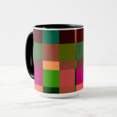 Farbige Patchwork-Karogitter-Muster-Tasse Tasse (Vorderseite Links)