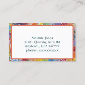 Farbige Patchwork-Nähmaschine Visitenkarte (Rückseite)