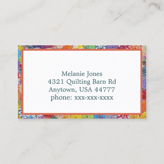 Farbige Patchwork-Nähmaschine Visitenkarte (Rückseite)