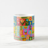 Farbige Patchwork-Rahmung vintage Kaffeetasse (Mittel)