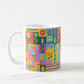 Farbige Patchwork-Rahmung vintage Kaffeetasse (Links)