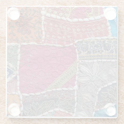 Farbige Patchwork-Teppiche Details Glasuntersetzer (Rückseite)