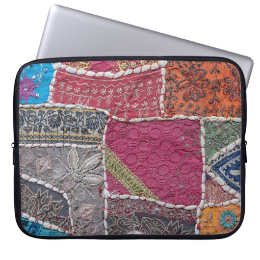 Farbige Patchwork-Teppiche Details Laptopschutzhülle (Vorderseite)