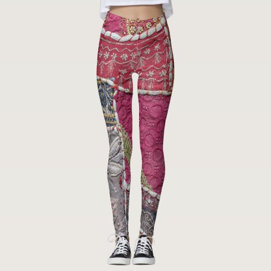 Farbige Patchwork-Teppiche Details Leggings (Vorderseite)
