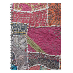 Farbige Patchwork-Teppiche Details Notizblock